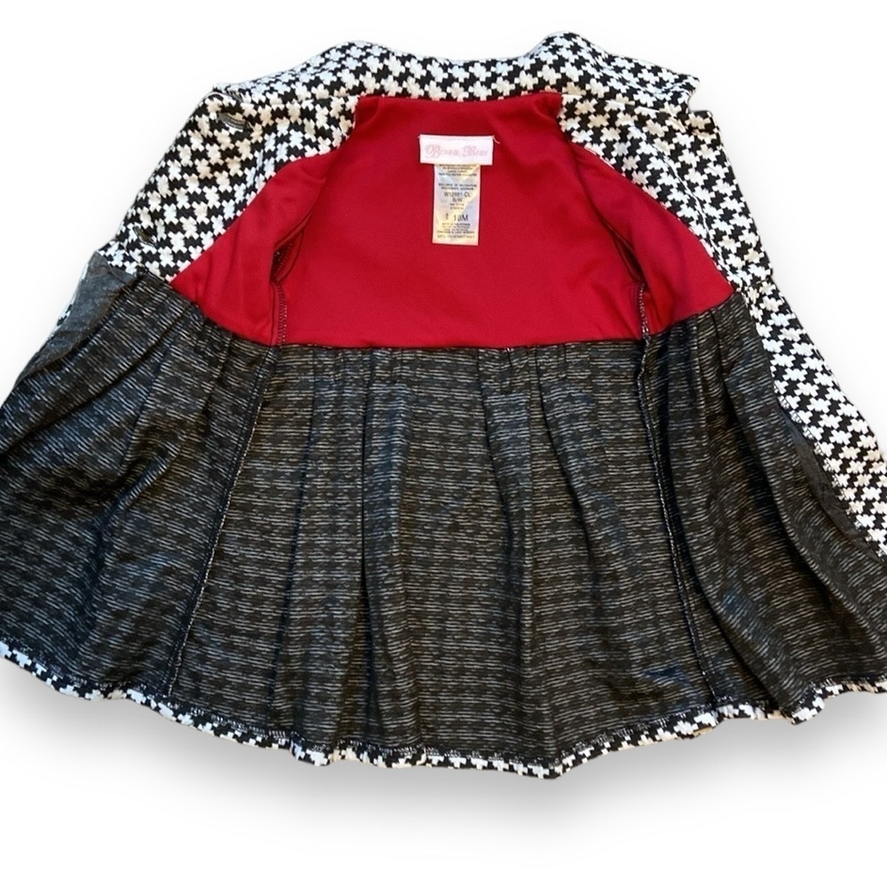 Bonnie Baby Coat Knit Houndstooth Black and White Size 18M - Picture 4 of 4